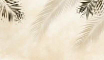 Obraz premium 柔らかな背景に映るヤシの葉が作り出すリラックスした雰囲気の風景