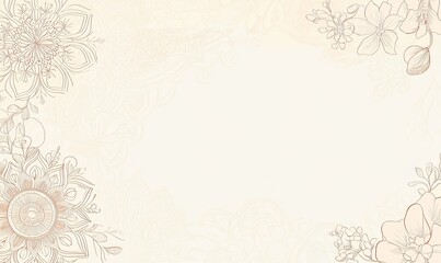 Elegant floral outline background with mandala design.