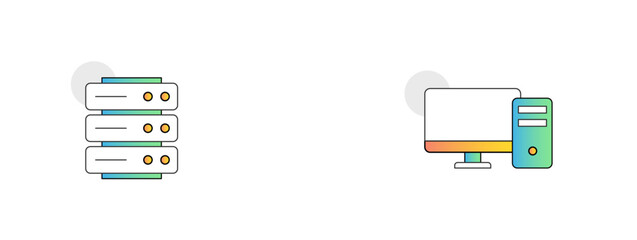 Computer and Device Setup. Icons Included: Desktop Computer, Laptop Computer, Server Rack