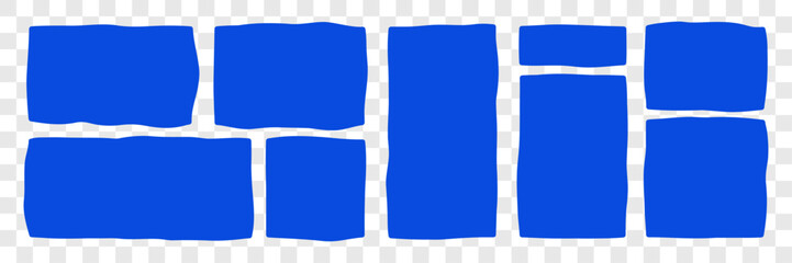 Set of abstract rectangle frames with wiggly borders. Variorse Shapes with zigzag edge. Vector illustration