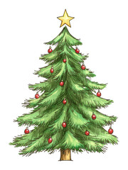 Fototapeta premium Celebrate the joy of christmas with a beautifully decorated christmas tree for your festive celebrations transparent background