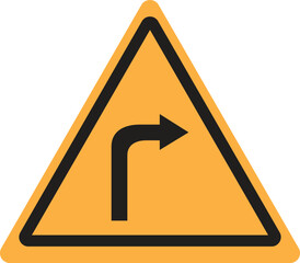 Right-turn sign illustration want to be used as an icon.