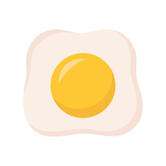 fried egg isolated, flat style