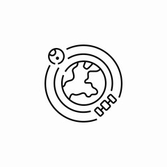 planet moon satellite icon sign vector