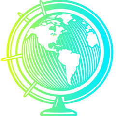 holding globe globe on white a clean globe with directional lines and continent Vector Design and illustration