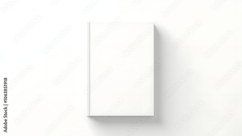 Aufkleber a simple white background showcases a detailed isolated vector mockup of a white hardcover book in a