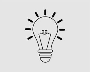 Illustration, Idea light bulb energy symbol vector icon isolated on smell gray