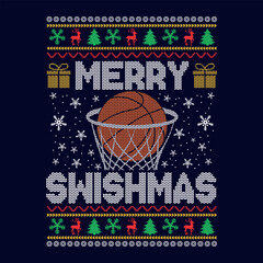 Merry Swishmas - Ugly Christmas sweater designs - vector Graphic