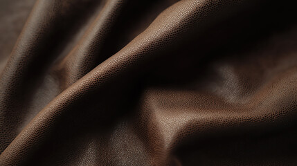 A close up of a brown leather item with a shiny, textured surface