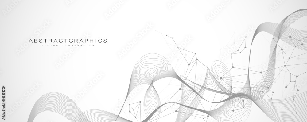 Fototapete digital abstract connection dots and lines. network connection structure. technology polygonal backg