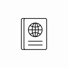 passport document icon sign vector
