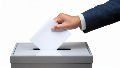 Person voting, ballot box, civic duty