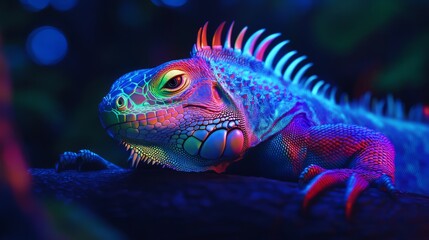 Fototapeta premium Chameleon Shifting Between Abstract Textures