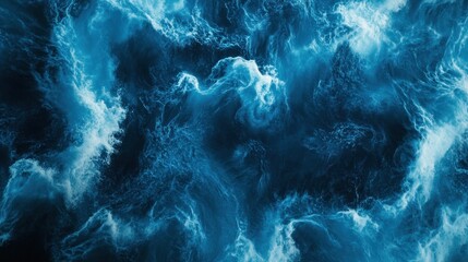 Abstract blue and white swirling pattern.