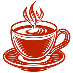 cup of coffee a stylized coffee cup with steam rising above Vector Design and illustration