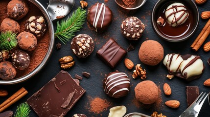 Assorted Gourmet Chocolate Treats Display