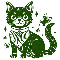 cat with eyes adorable pets in quirky poses Vector Design and illustration