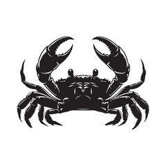 Crab scuttling silhouette vector black color and solid white background 