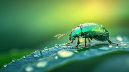 Naklejka premium bug on a leaf