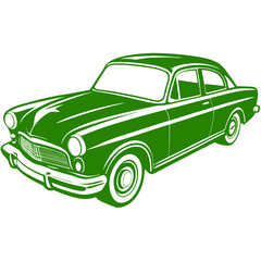 car isolated on white classic car in profile Vector Design and illustration