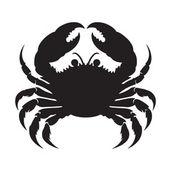 Crab scuttling silhouette vector black color and solid white background 