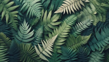 Fern Overlap Botanical Display backgorund,generative ai