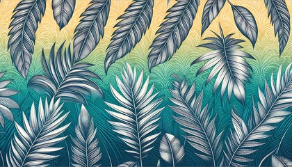 Tropical Palm Patterns background,generative ai