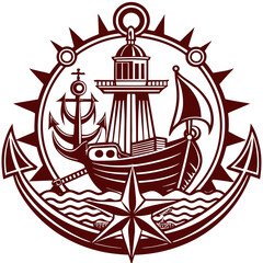 anchor on a white background nautical themes anchors ships Vector Design and illustration
