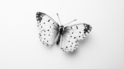 Naklejka premium black and white butterfly isolated on white