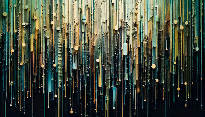 Obraz premium Abstract texture of data flow visualization, like digital rain