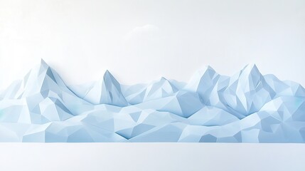 Winter mountain landscape with snowy peaks.