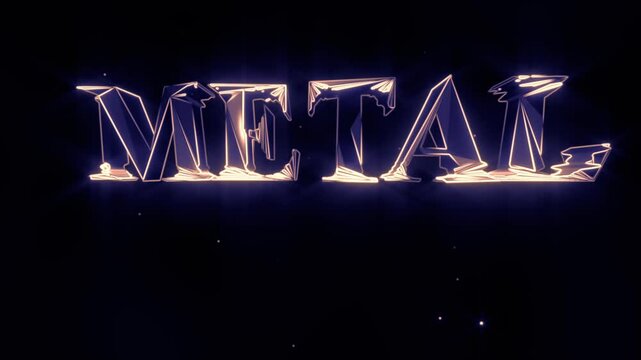 Metal typography font text 3d animation