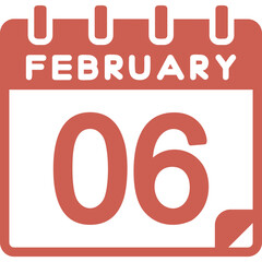 6 February Vector Icon Design