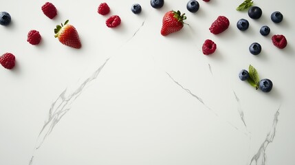 Fresh Berries on Marble Surface
