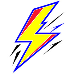 Lightning icon illustration thunder light Vector Design and illustration