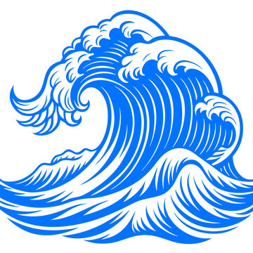 stylized waves crashing capturing the essence wave background Vector Design and illustration