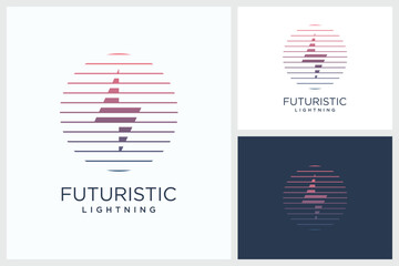 Futuristic Lightning Design Inspiration. Futuristic Lightning Vector Logo Design Template, Futuristic Lightning Logo Design Vector Illustration