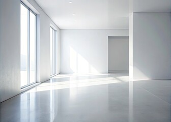 Infinite White Floor Background for Minimalist Design, Modern Aesthetics, and Creative Projects - Ideal for Product Photography, Website Banners, and Advertising