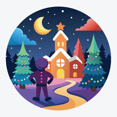 Fototapeta premium Christmas Day, Gingerbread Glow silhouette white background illustration, Generative Ai,