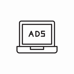 laptop ads icon sign vector