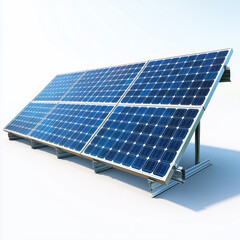 Innovative solar panel array harnessing sunlight in a clear blue sky setting