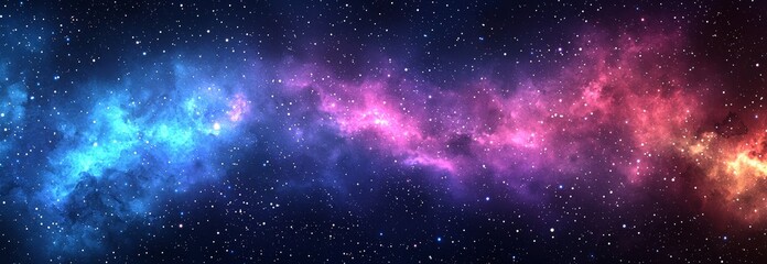 Fototapeta premium A stunning cosmic nebula filled with vibrant colors, stars, and swirling gases, representing the beauty of the universe.