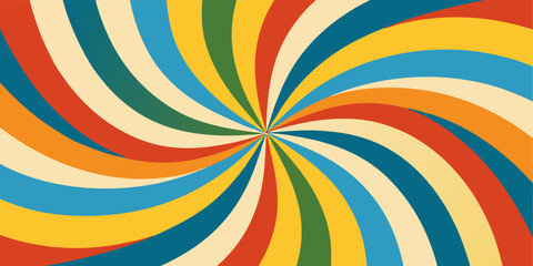 Retro inspired background features vibrant colors swirling together, creating a captivating visual effect that adds a touch of vintage charm and dynamism