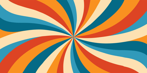 Colorful swirl background with retro color scheme creating a visually appealing and dynamic backdrop for various design applications
