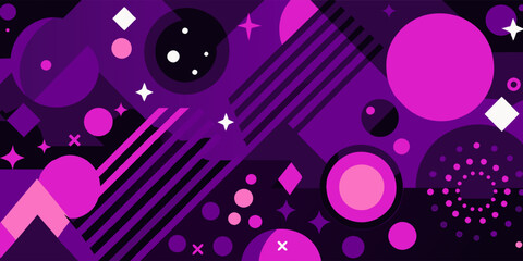 Captivating abstract background filled with geometric shapes and stars, creating a lively and energetic design. Perfect for any modern and creative project that needs a touch of vibrancy