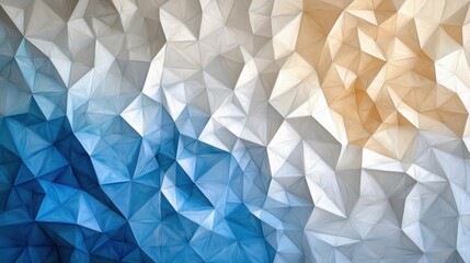 Obraz premium A vibrant abstract wall featuring geometric shapes in a blend of pink, blue, and lavender hues.