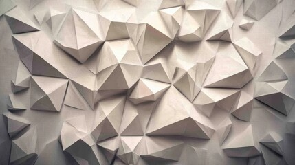 Obraz premium A dynamic arrangement of white geometric shapes creates a striking abstract texture.