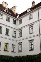 Corner of Historic European Building with Symmetrical Windows – Ideal for Architectural Design and Urban Development Projects. Vienna, Austria