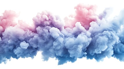 Fototapeta premium Fluffy Cotton Candy Clouds on White Background