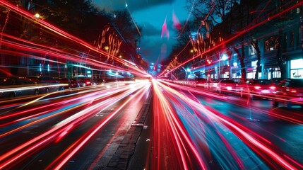 Beauty and chaos intersect as light trails s through the festival adding to its lively and vibrant atmosphere.